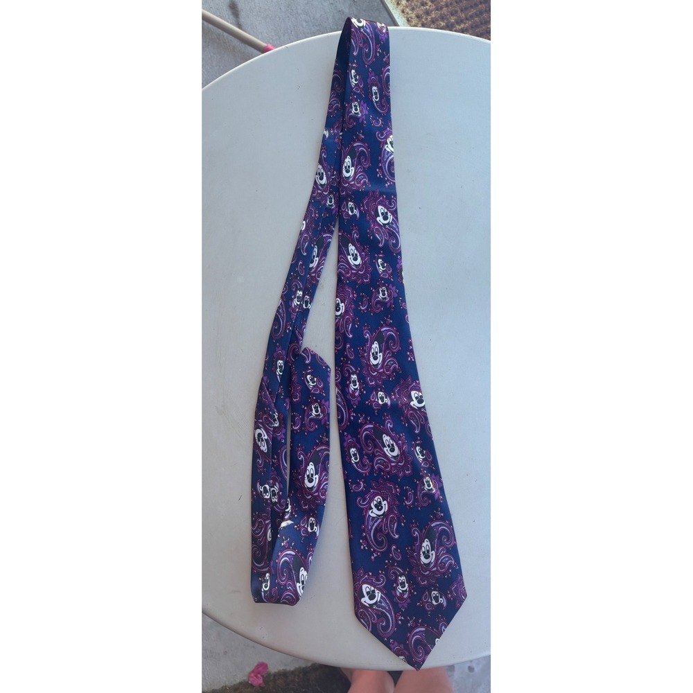Carlo Cheghel Mickey Mouse Paisley Silk Tie Blue Purple Handmade USA Disney‎